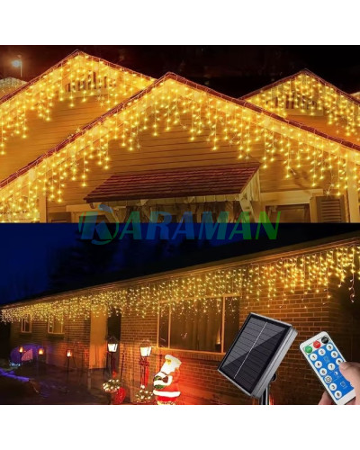 Гирлянда "Штора" 3*2M 180LED Теплый белый ,солнечная батарея и пульт. LU997 (1ящ.= 100 шт)