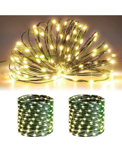 Світлодіодна гірлянда "Роса" 100м 1000 LED с ПУ тепле біле світло. LU1002ww (1 ящик = 100 шт)