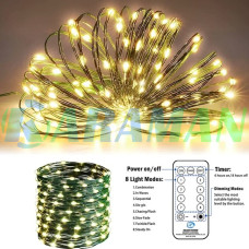 Світлодіодна гірлянда "Роса" 100м 1000 LED с ПУ тепле біле світло. LU1002 (1 ящик = 100 шт)