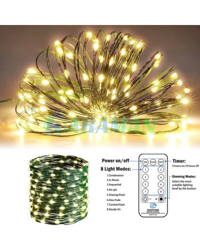 Світлодіодна гірлянда "Роса" 100м 1000 LED с ПУ тепле біле світло. LU1002 (1 ящик = 100 шт)