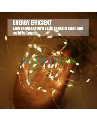 Гирлянда 5м 50 LED тёплый белый свет USB с пультом 8 режимов. MA739warmwhite (1ящ.= 200 шт)