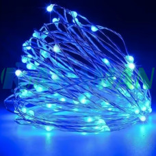 Гирлянда "Роса" 5м 50 LED USB с пультом 8 режимов, синяя. MA739blue (1ящ.= 200 шт)