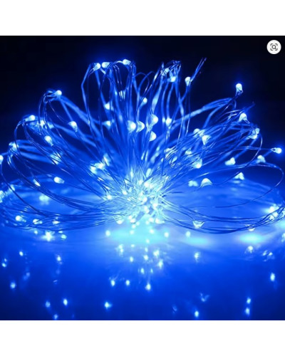 Гирлянда "Роса" 5м 50 LED USB с пультом 8 режимов, синяя. MA739blue (1ящ.= 200 шт)