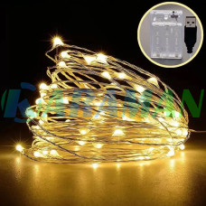 Гірлянда "Роса" 10м 100 LED USB з пультом 8 режимів, тепле біле світло. MA740warmwhite (1 ящик = 200 шт)