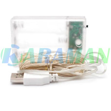 Гірлянда "Роса" 10м 100 LED USB з пультом 8 режимів, різнокольорова. MA740multi (1 ящик = 200 шт)