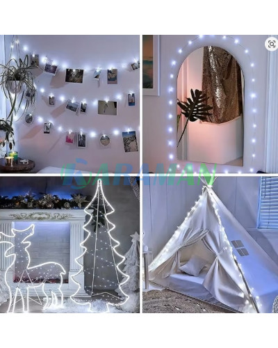 Гірлянда "Роса" 10м 100 LED USB з пультом, біла 8 режимів. MA740white (1 ящик = 200 шт)