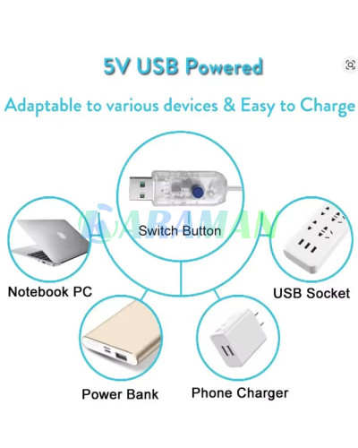 Гірлянда "Роса" 10м 100 LED USB з пультом 8 режимів, синя. MA740blue (1 ящик = 200 шт)