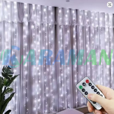 Гірлянда штора "Завіса" 3*3 м з 300 LED-лампами USB, біле світло з пультом. MA742white (1 ящик = 100 шт)