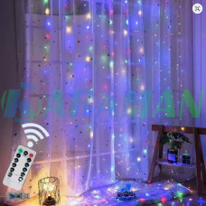 Гірлянда штора "Завіса" 3*6 м 600 LED USB з пультом, мультік(різнокольорова). MA743multi (1 ящик = 100 шт)