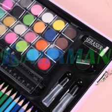 Набор для творчества 128 предметов в розовом кейсе. MA797pink (1ящ.= 12 шт)