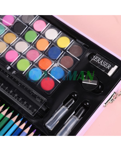 Набор для творчества 128 предметов в розовом кейсе. MA797pink (1ящ.= 12 шт)