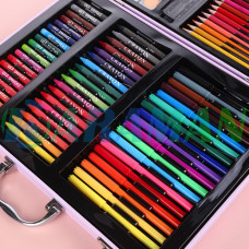 Набор для творчества 128 предметов в розовом кейсе. MA797pink (1ящ.= 12 шт)