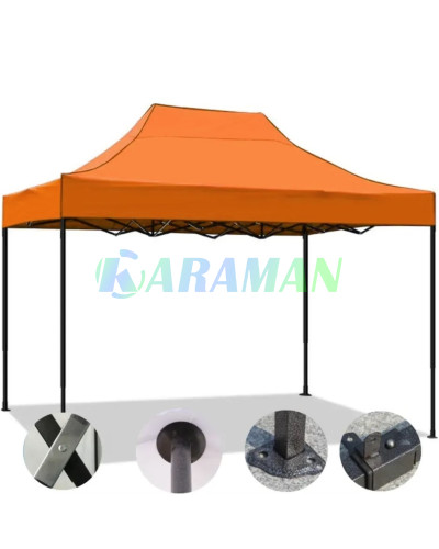 Раздвижной Шатер 3*4.5 Оранжевый (Черный каркас). sh345orang