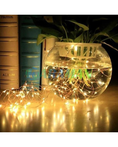 Xmas гірлянда 50 LED 5 м «Крапля роси» (теплий білий) на батарейках 1 режим. zar99wm (1ящ. = 200 шт.)