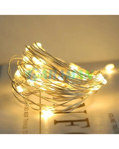 Xmas гірлянда 50 LED 5 м «Крапля роси» (теплий білий) на батарейках 1 режим. zar99wm (1ящ. = 200 шт.)
