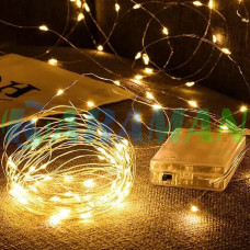Xmas гірлянда 50 LED 5 м «Крапля роси» (теплий білий) на батарейках 1 режим. zar99wm (1ящ. = 200 шт.)