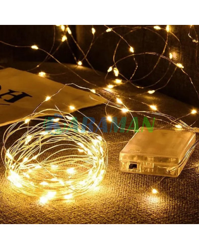 Xmas гірлянда 50 LED 5 м «Крапля роси» (теплий білий) на батарейках 1 режим. zar99wm (1ящ. = 200 шт.)