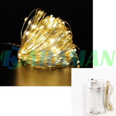 Xmas гірлянда 50 LED 5 м «Крапля роси» (теплий білий) на батарейках 1 режим. zar99wm (1ящ. = 200 шт.)