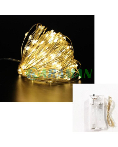 Xmas гірлянда 50 LED 5 м «Крапля роси» (теплий білий) на батарейках 1 режим. zar99wm (1ящ. = 200 шт.)