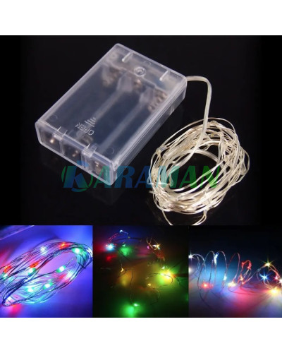 Xmas гірлянда 50 LED 5 м «Крапля роси» (мультиколор) на батарейках 1 режим . ZAR99multi (1ящ. = 200 шт.)