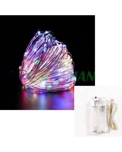 Xmas гірлянда 50 LED 5 м «Крапля роси» (мультиколор) на батарейках 1 режим . ZAR99multi (1ящ. = 200 шт.)