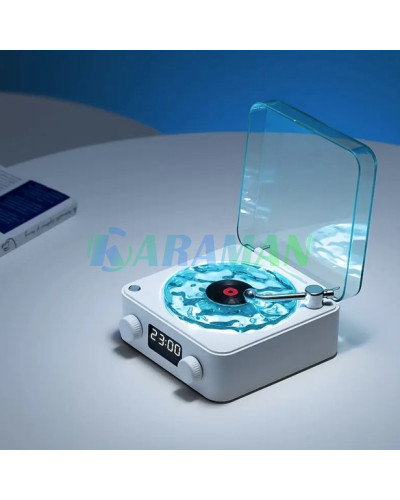 Колонка Bluetooth з нічником — вініловий програвач Waves. zar88 (1 ящик = 24 шт.)