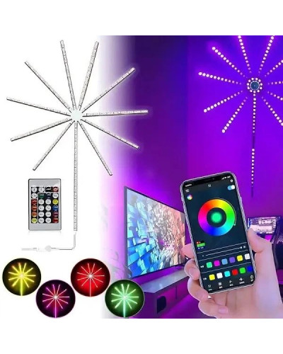 Декоративна настінна LED гірлянда-стрічка з пультом та Bluetooth керуванням, USB KAR44 (1 ящ. = 100 шт.)