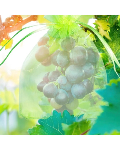 Мішечки сітка з органзи для захисту винограду 100 штук 30х20 см, Зелений KAR124 (1ящ. = 60 eg.)