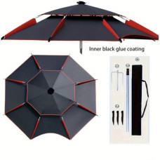 Парасоля рибальська 2 м з клапаном, чохлом та гачками чорна JTG2025-1black (1ящ.= 10 шт)