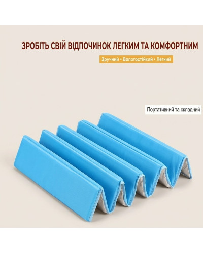 Коврик водонепроницаемый складной для пикника и отдыха на природе 185 х 70 см, голубой KAR154 (1 ящ. = 27 шт.)