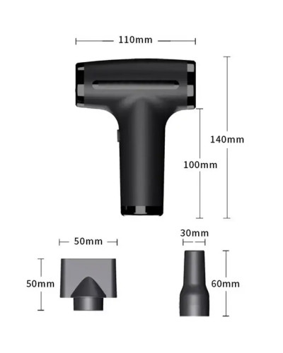 Компактный аккумуляторный фен для сушки и укладки волос 3600MAh, черный KAR185 (1 ящ. = 36 шт.)