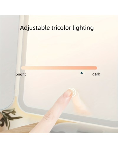 Потрійне LED-дзеркало для макіяжу акумуляторне, складане, з підсвічуванням, біле KAR193 (1 ящ. = 30 шт.)
