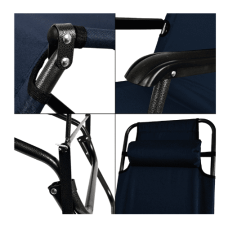 Крісло-шезлонг для пікніка розкладне 178 х 60 х 30 см сине KAR198darkblue (1 ящ. = 1 шт.)