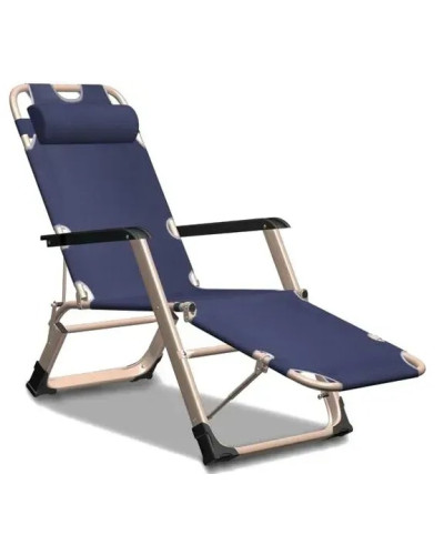 Кресло-шезлонг для пикника раскладное 153 х 60 х 30 см синее KAR199darkblue (1 ящ. = 1 шт.)
