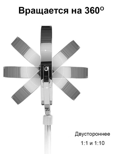 Дзеркало косметичне з підсвічуванням 20 см з 3-кратним збільшенням KAR204 (1 ящ. = 10 шт.)