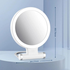 Дзеркало для макіяжу з LED підсвіткою збільшення 10x сенсорне косметичне біле KAR205 (1 ящ. = 32 шт.)
