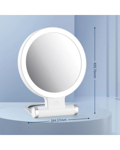 Зеркало для макияжа с LED подсветкой увеличение 10x сенсорное косметическое белое KAR205 (1 ящ. = 32 шт.)