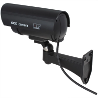 Муляж камери відеоспостереження Camera з датчиком руху, фальш камера CCTV з LED-індикатором, імітація охоронної камери, чорна 160×80×73 мм KAR249 (1 ящ. = 60 шт.)